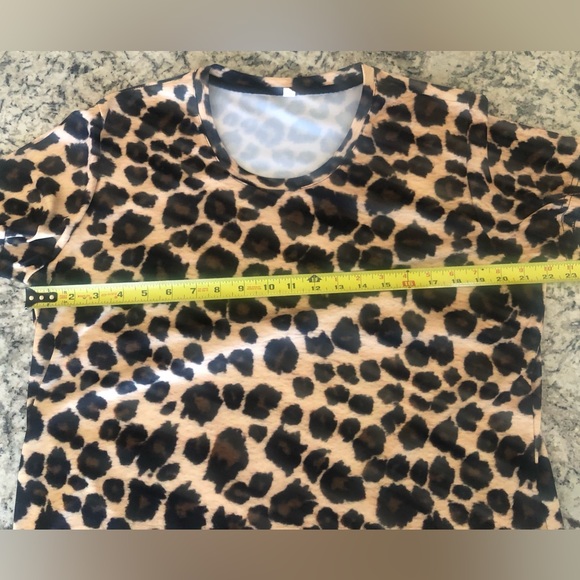 Losturban Leopard Print Athletic Short Sleeve Shirt Plus Size XXL - Picture 7 of 13